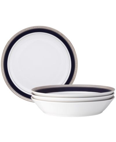 Набор из 4 мисок Noritake Crestwood Cobalt Platinum Coupe Dinner Bowls, 9-3/4", 43 oz.
