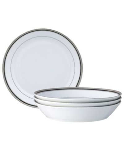 Noritake Austin Platinum Set of 4 Coupe Dinner Bowls, 9.75", 43 oz.