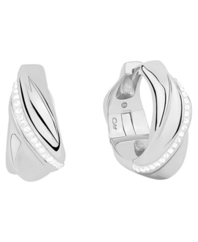 And Now This серьги-кольца из латуни с напылением 18k silver и кристаллами