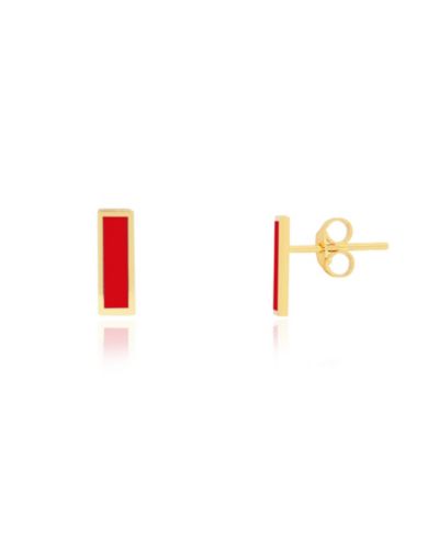 The Lovery красные серьги-гвоздики 14K Gold