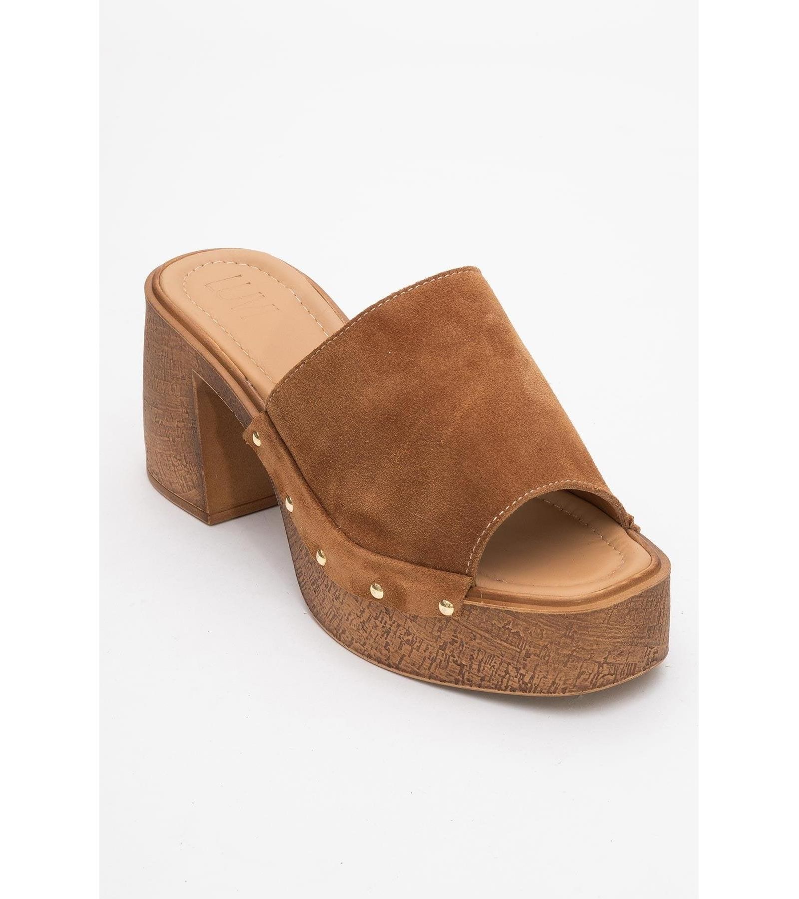 Pull Leather Platform Mules (Women)