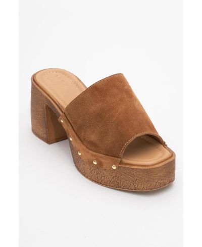 Женские кожаные мюли-платформы Pull Leather