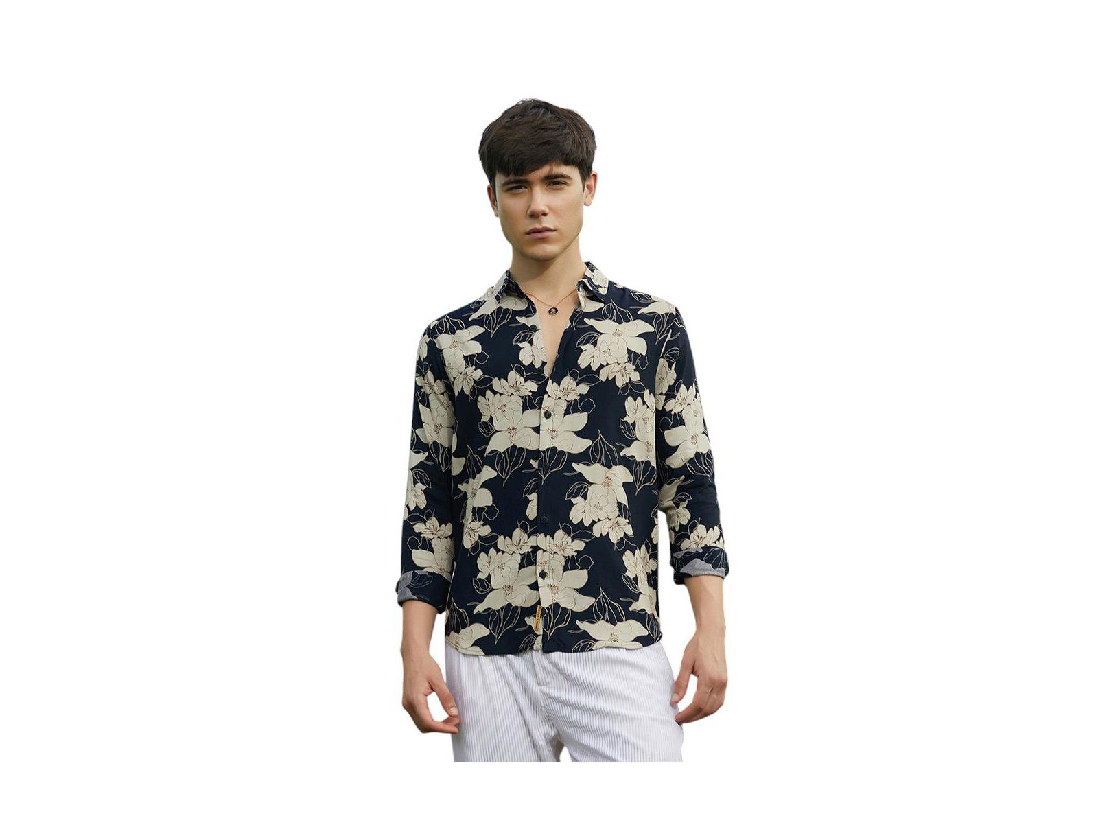 Campus Sutra Men's Botanical Imprint Shirt