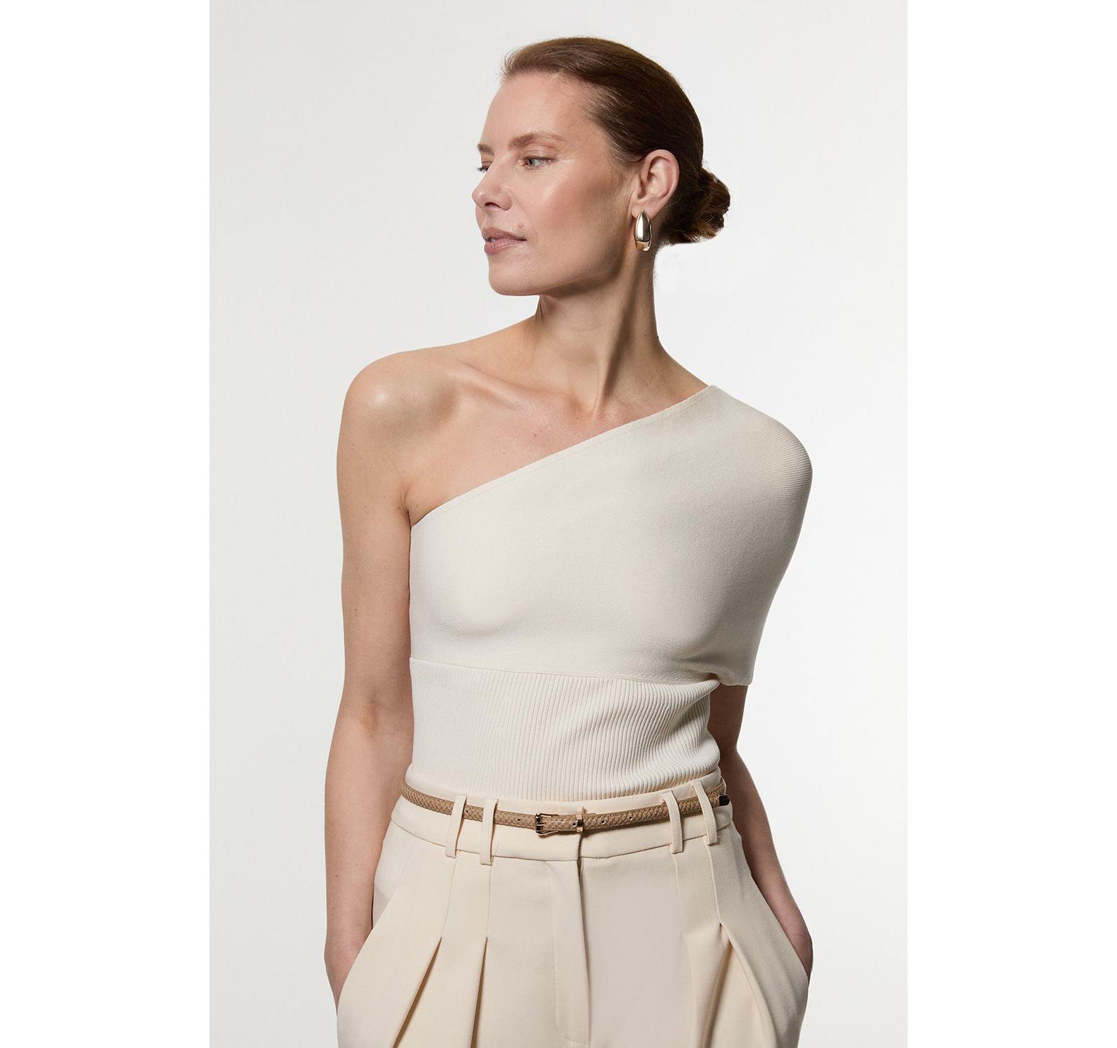 Karen Millen Women's Knitted One Shoulder Top