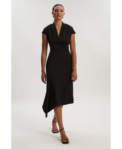 Karen Millen Женское асимметричное миди-платье Tailored Asymmetric Front