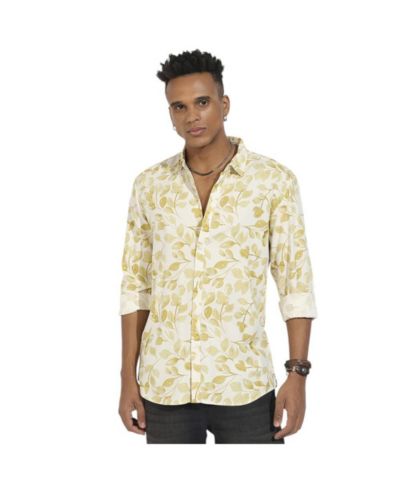 Cahoot Men's Artistic Foliage Print Shirt