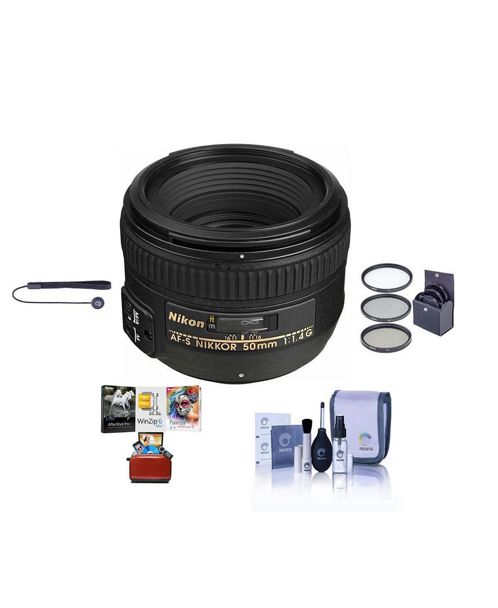 Nikon 50mm f/1.4G AF-S NIKKOR Lens with Free Mac Software  Accessories Kit