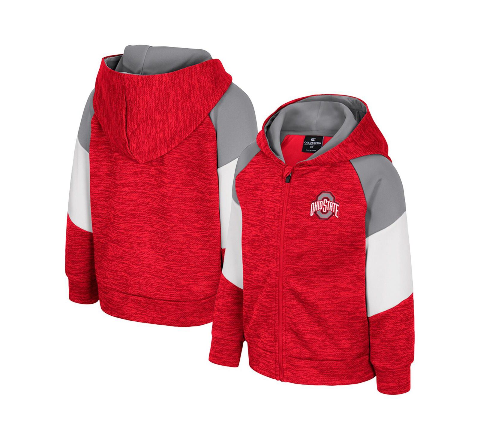 Детское худи Colosseum Scarlet Ohio State Buckeyes Spirit Hollow Full-Zip