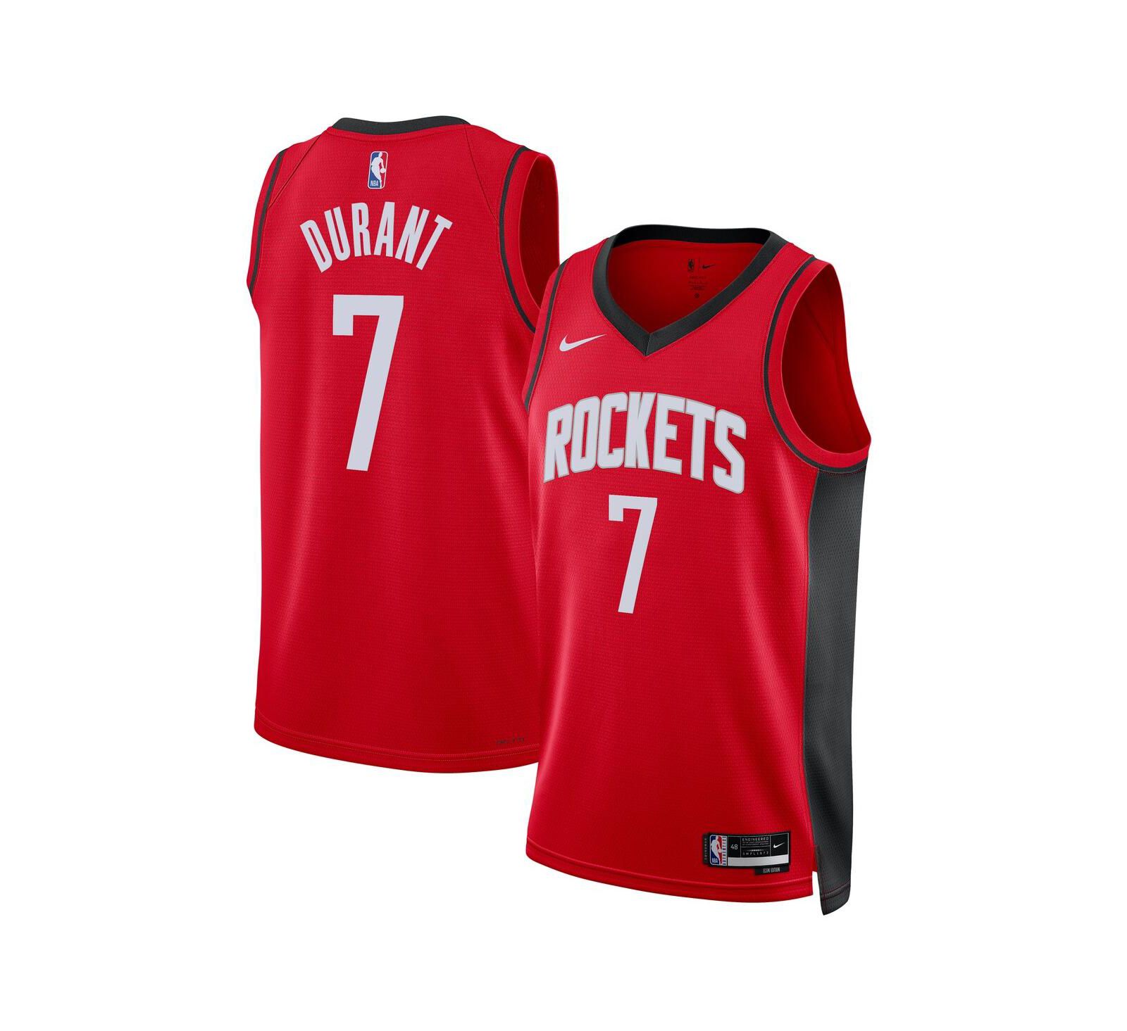 Nike Men's and Women's Kevin Durant Red Houston Rockets Swingman Player Jersey - Icon Edition