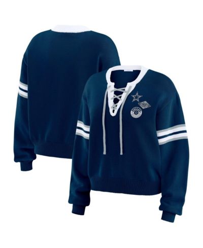 Женское свитшот WEAR by Erin Andrews Dallas Cowboys с завязками, цвет Navy