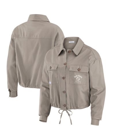 WEAR by Erin Andrews Women's Gray New Jersey Devils Cinched Button-Up Jacket