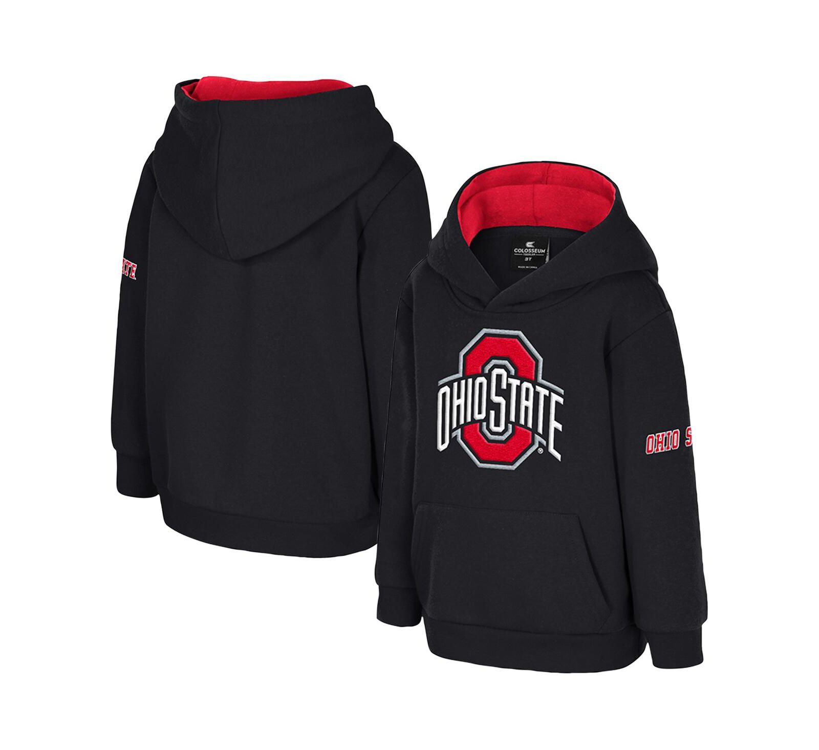 Детское худи Colosseum с большим логотипом Ohio State Buckeyes, черное, флис