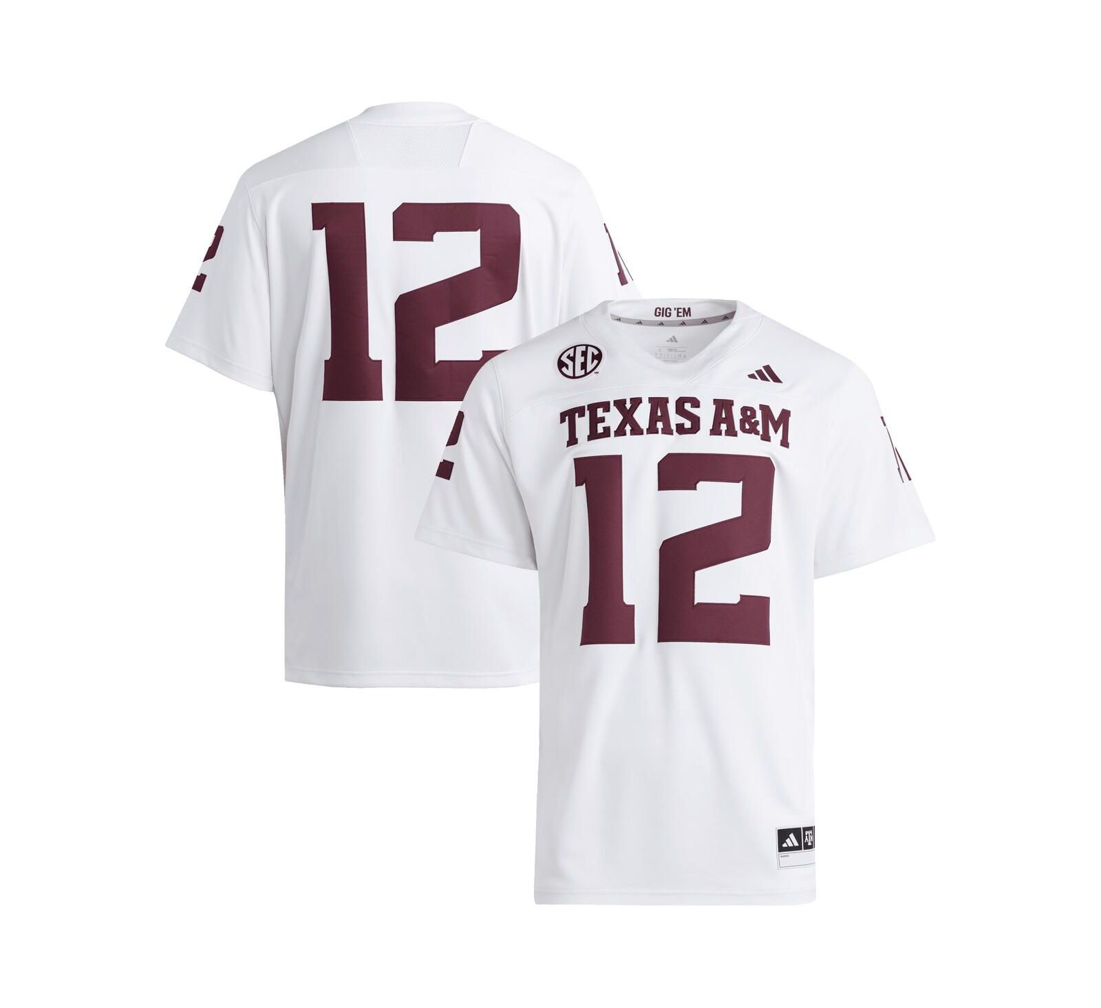 adidas Мужская джерси Texas A&M Aggies Premier White