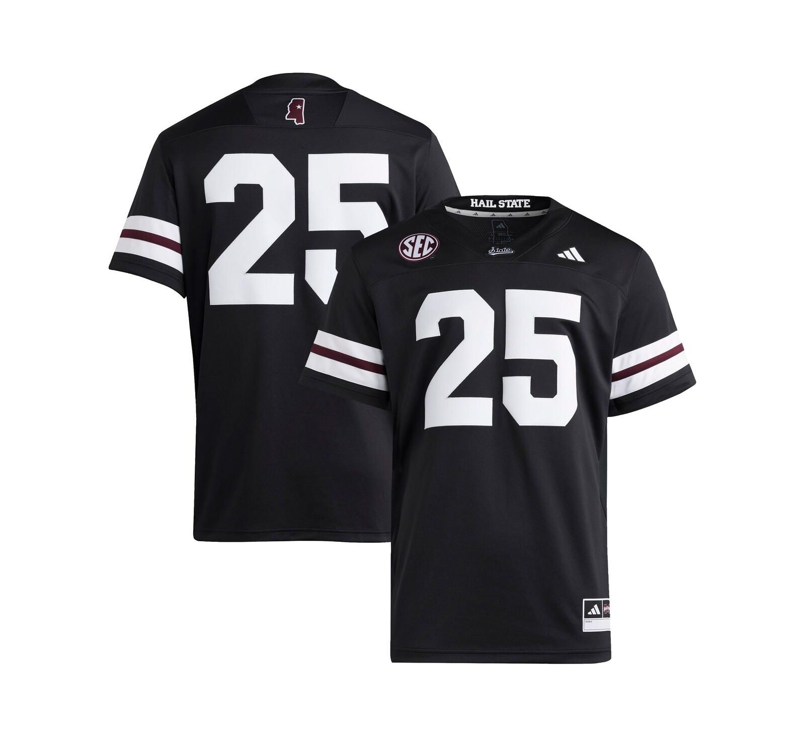 Мужская джерси Adidas Mississippi State Bulldogs Premier Strategy Black 25