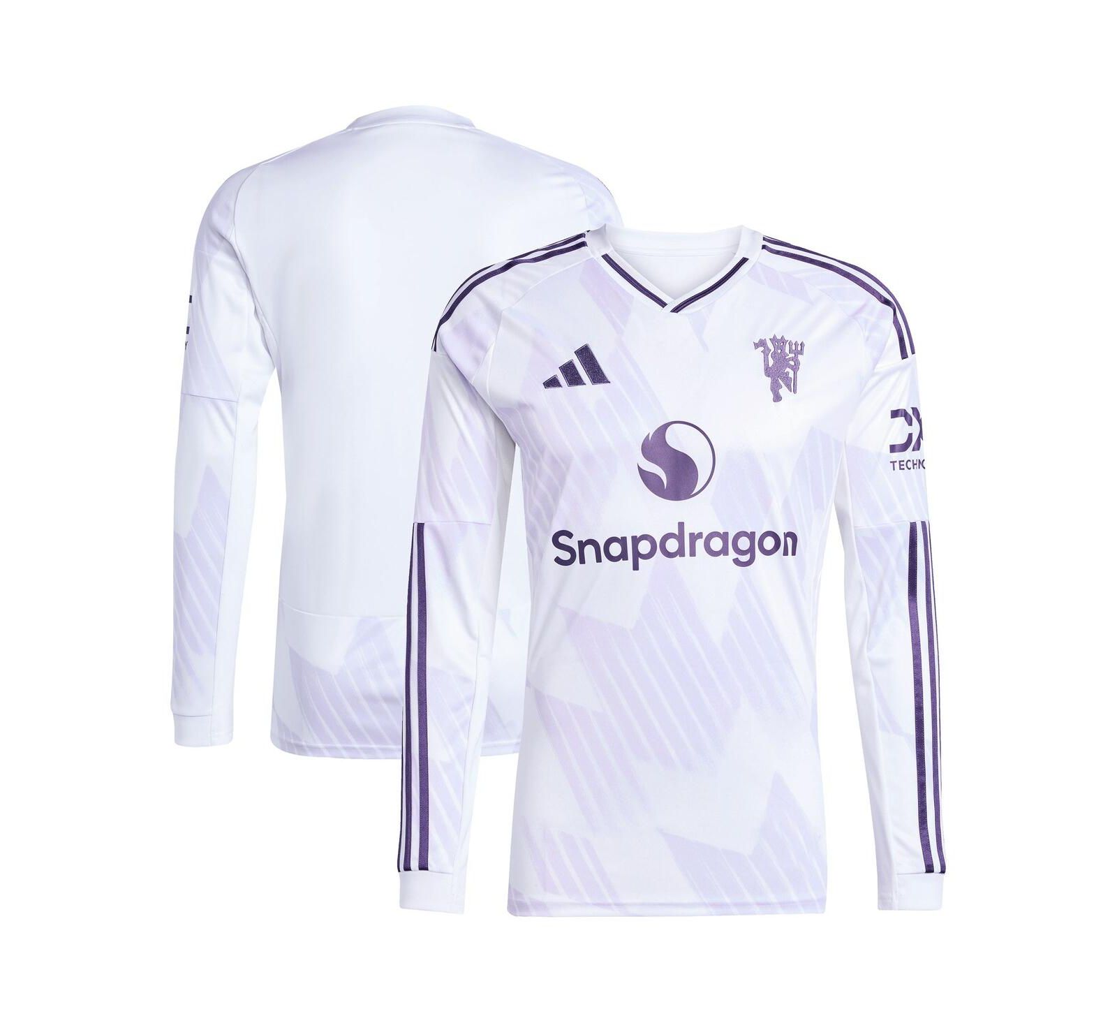 Adidas Men's White Manchester United 2025/26 Away Replica Long Sleeve Jersey