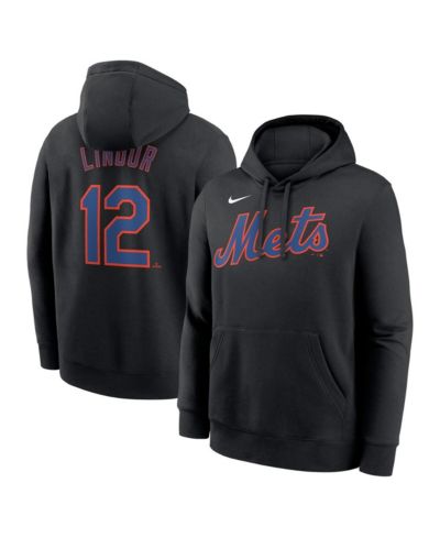 Nike Men's Francisco Lindor Black New York Mets Player Name & Number Club Pullover Hoodie