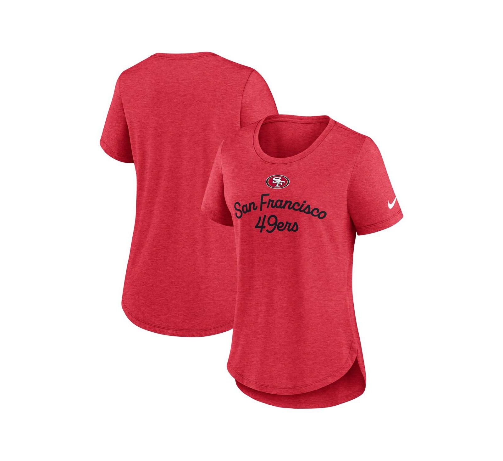 Nike Women's Scarlet San Francisco 49ers Script Tri-Blend T-Shirt