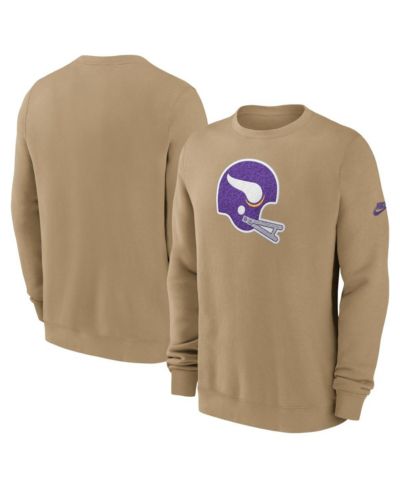 Nike Men's Tan Minnesota Vikings Swing Pass Rewind Club Pullover Sweatshirt