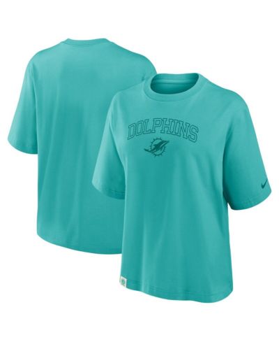 Женская футболка Nike Aqua Miami Dolphins Glory Arch Boxy T-Shirt
