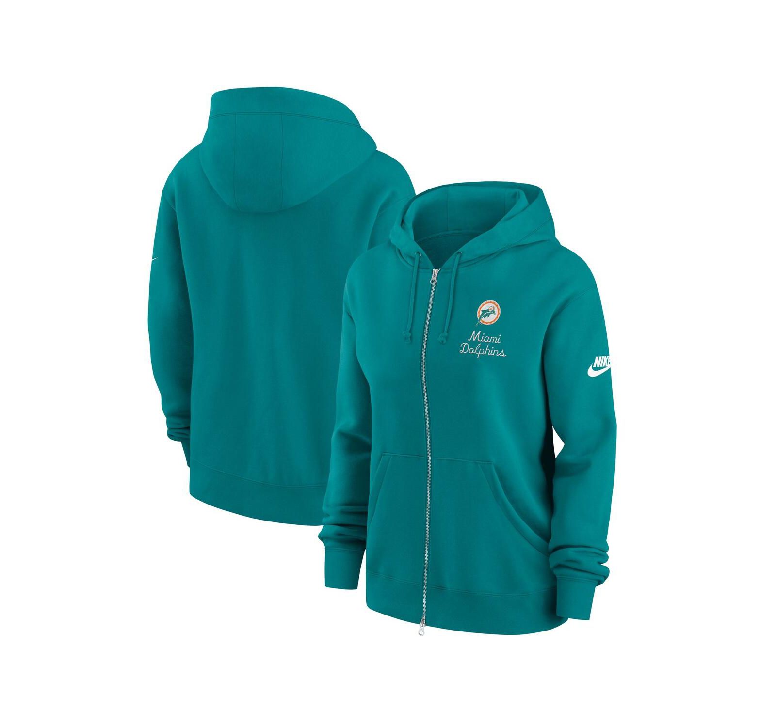 Худи Nike Women's Aqua Miami Dolphins Phoenix Rewind Full-Zip