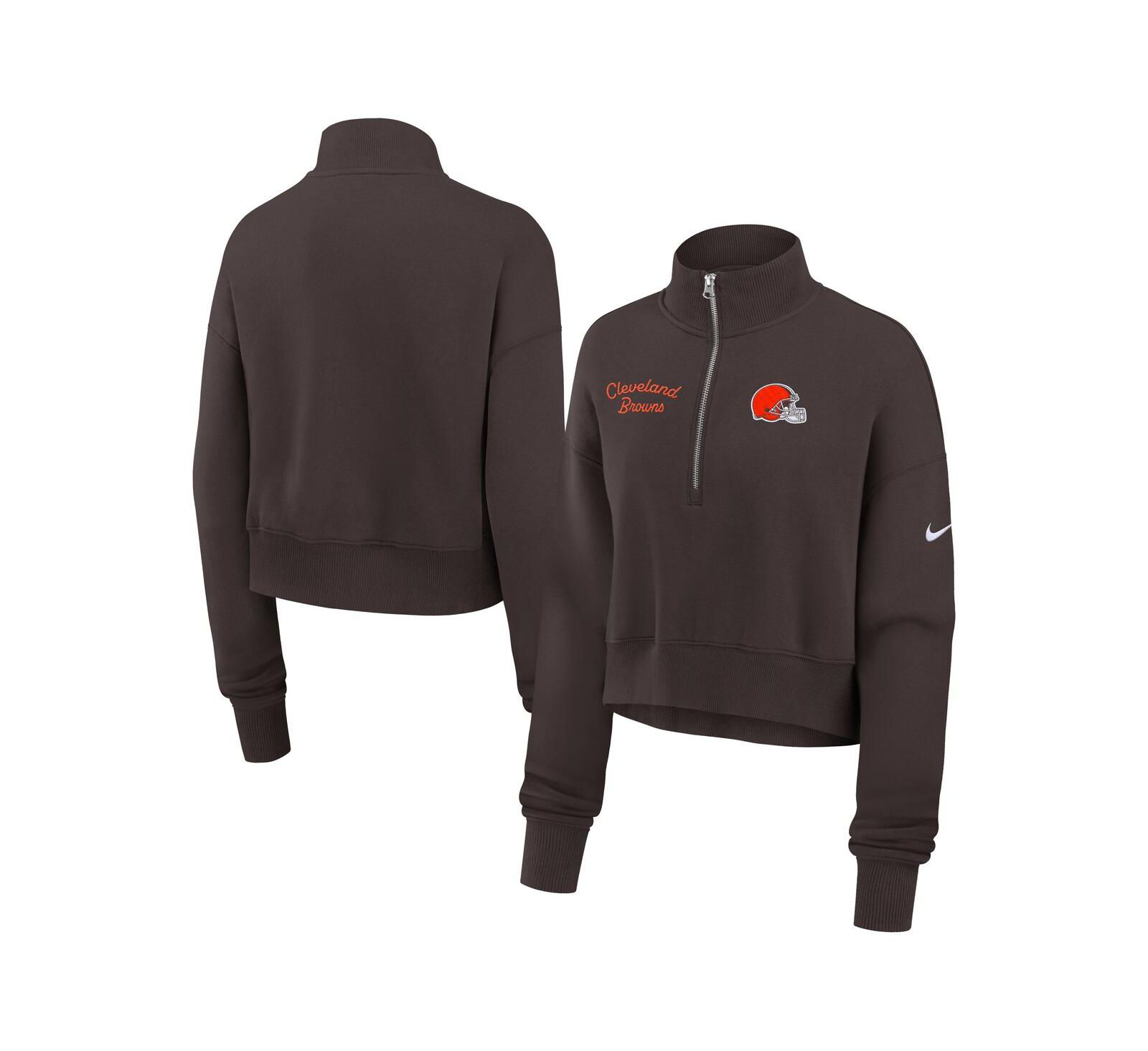 Nike Женский Brown Cleveland Browns Primetime Phoenix Half-Zip Sweatshirt