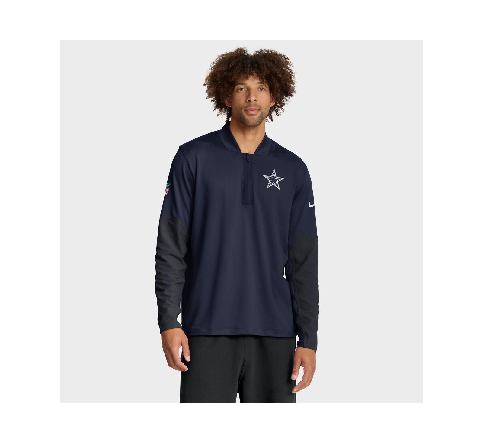 Мужской джемпер Nike Navy Dallas Cowboys Sideline Dri-FIT Half-Zip Pullover