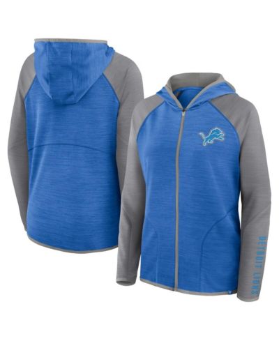 Fanatics Женское сине-серое худи Raglan Full-Zip Detroit Lions Redzone End Around Pass