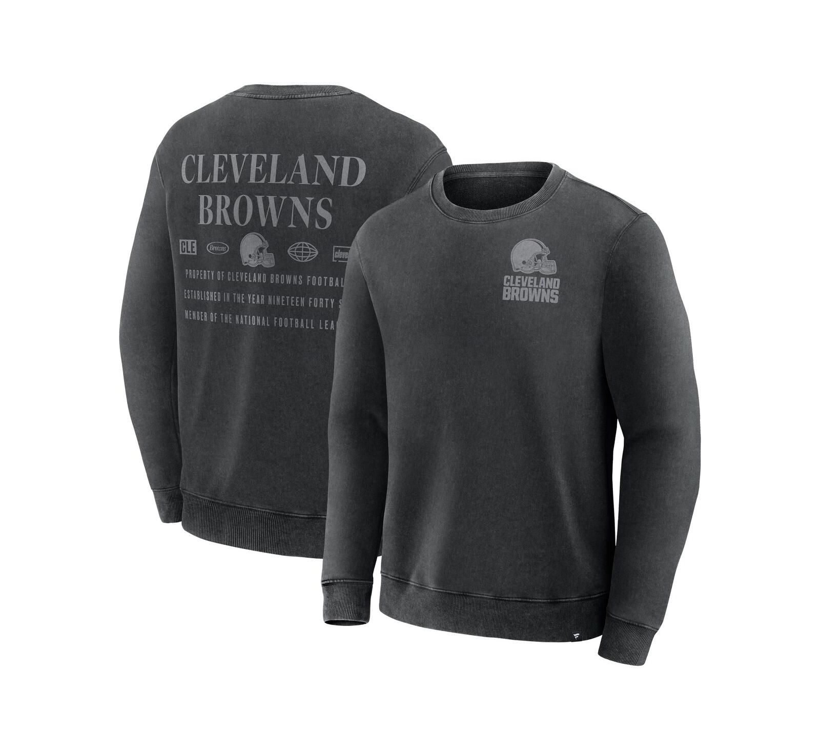Мужское свитшот Fanatics Black Cleveland Browns Deep Route Pullover