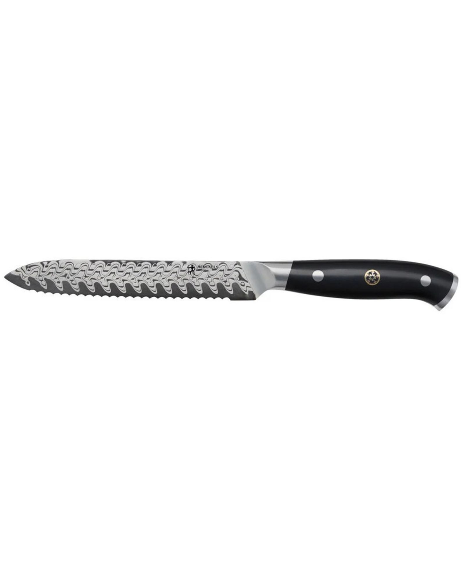 Нож универсальный зубчатый HENCKELS Compass Damascus 5"