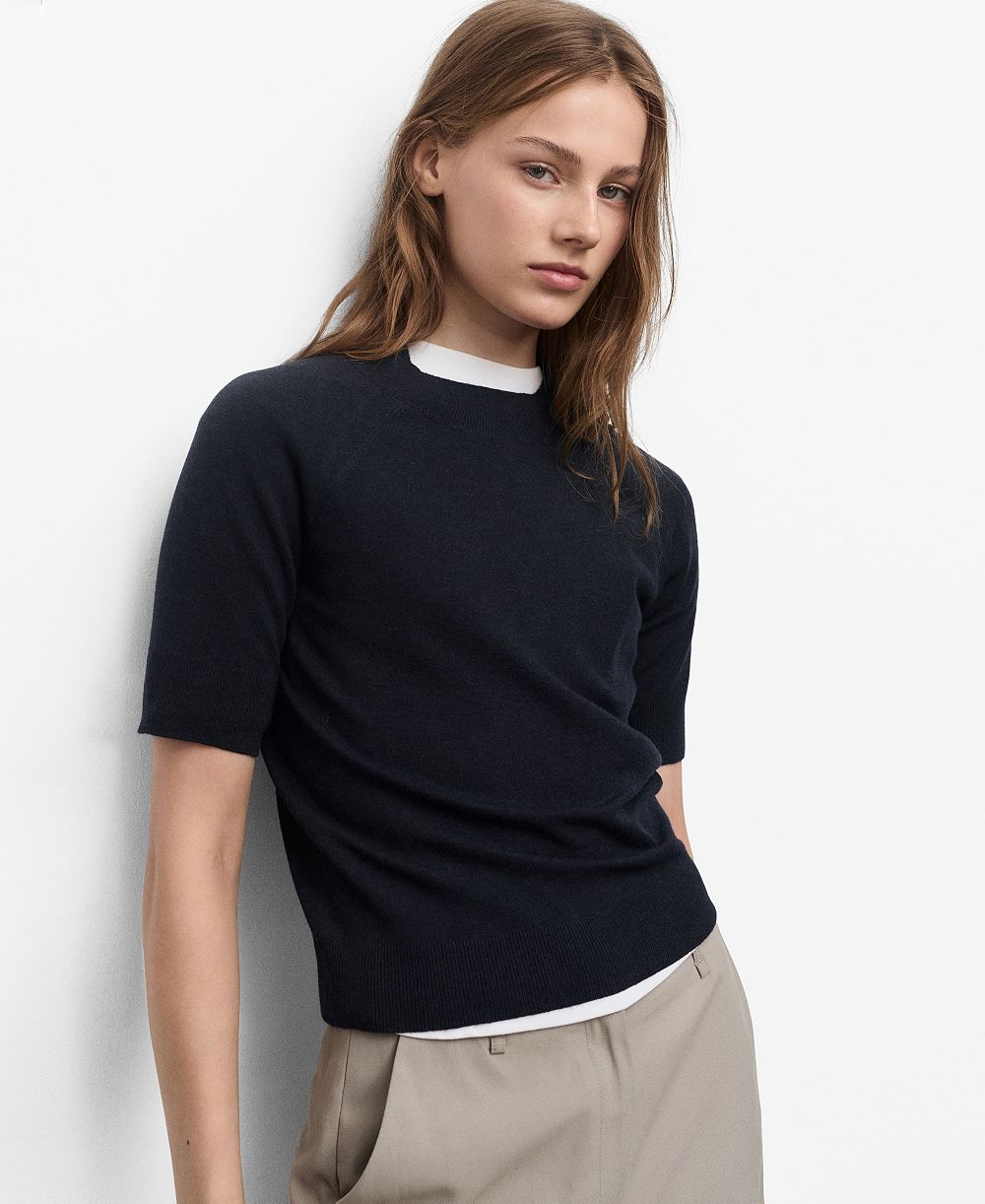 Mango Women's Short-Sleeved Wool-Blend Sweater