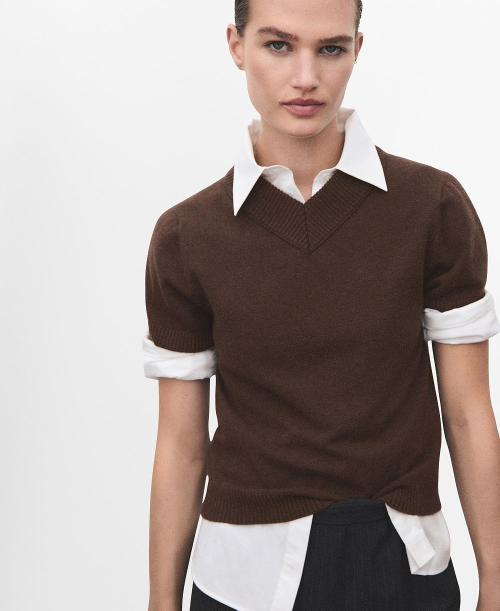 Mango Women's V-Neck Knit Sweater
