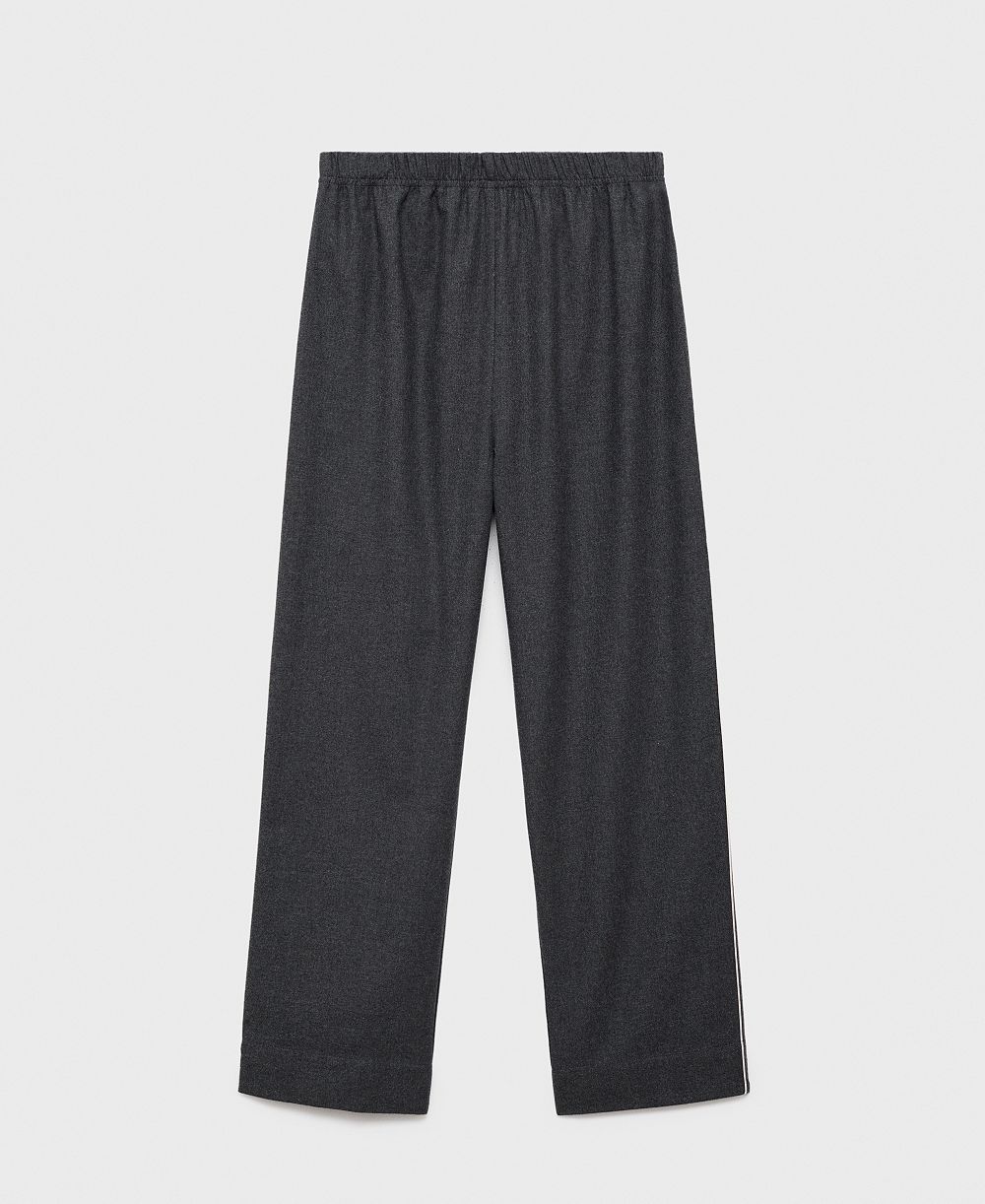 Женские брюки Mango Cotton Flannel Contrast Piping