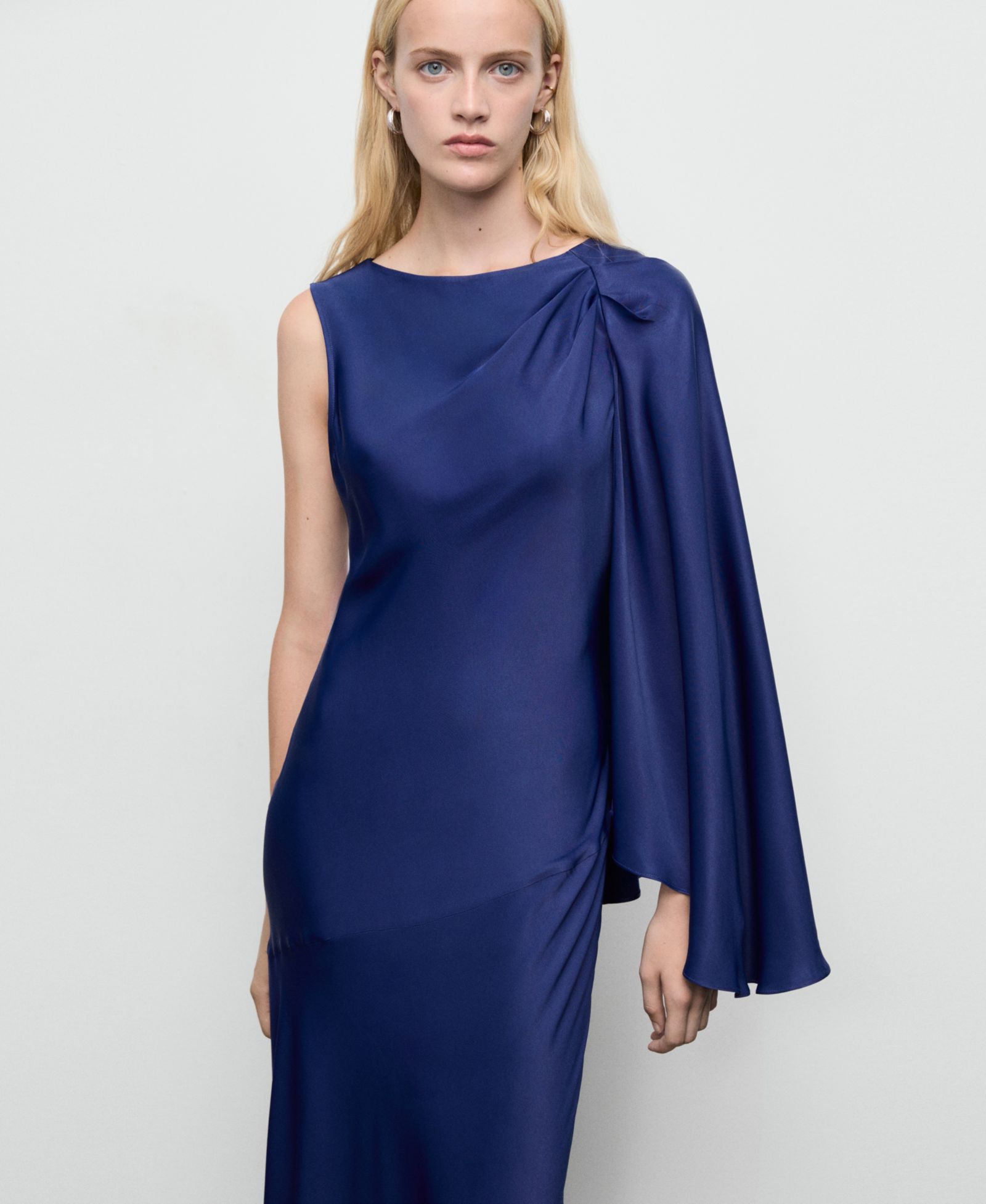 Mango Women's Asymmetrical Satin Dress