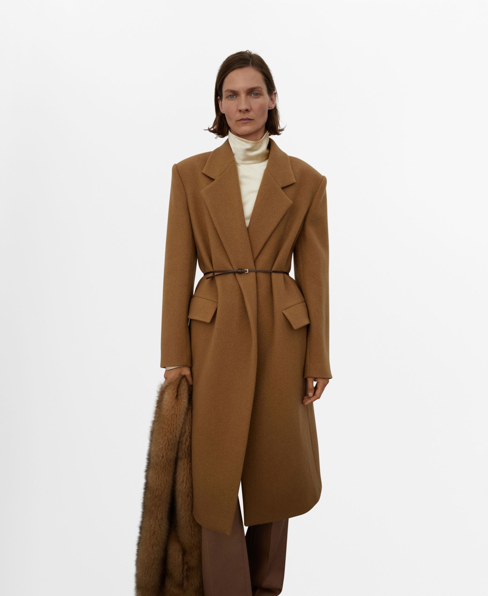 Mango Women's Lapels Wool Coat