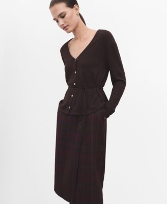 Mango Women's Bow Knitted Cardigan Sweater