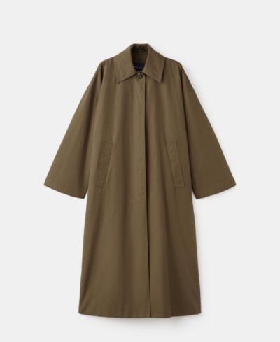 Mango Women's Concealed Buttons Long Cotton Trench Coat
