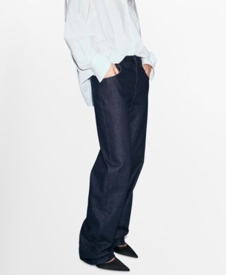 Mango Women's Shiny Straight-Leg Jeans