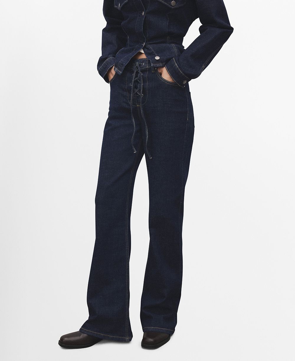 Mango Women's Drawstrings Flared Jeans