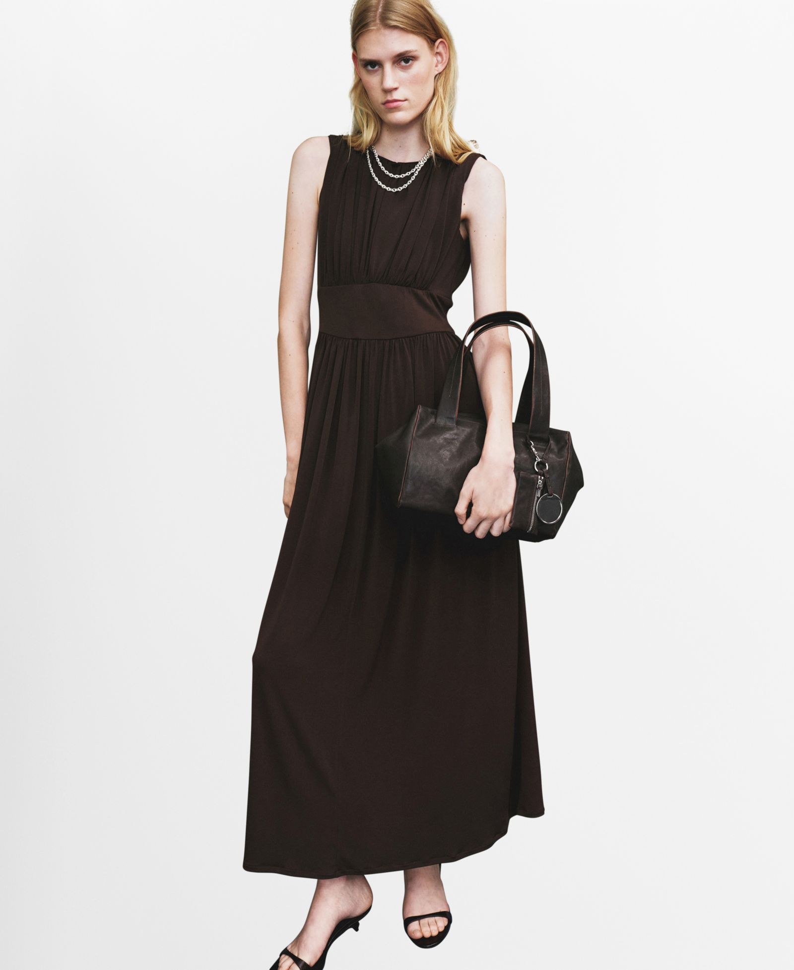 Mango Женский Ruched Long Dress