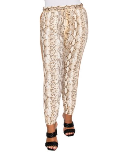 COIN804 Plus Size Python Side Contrast Jogger Pants