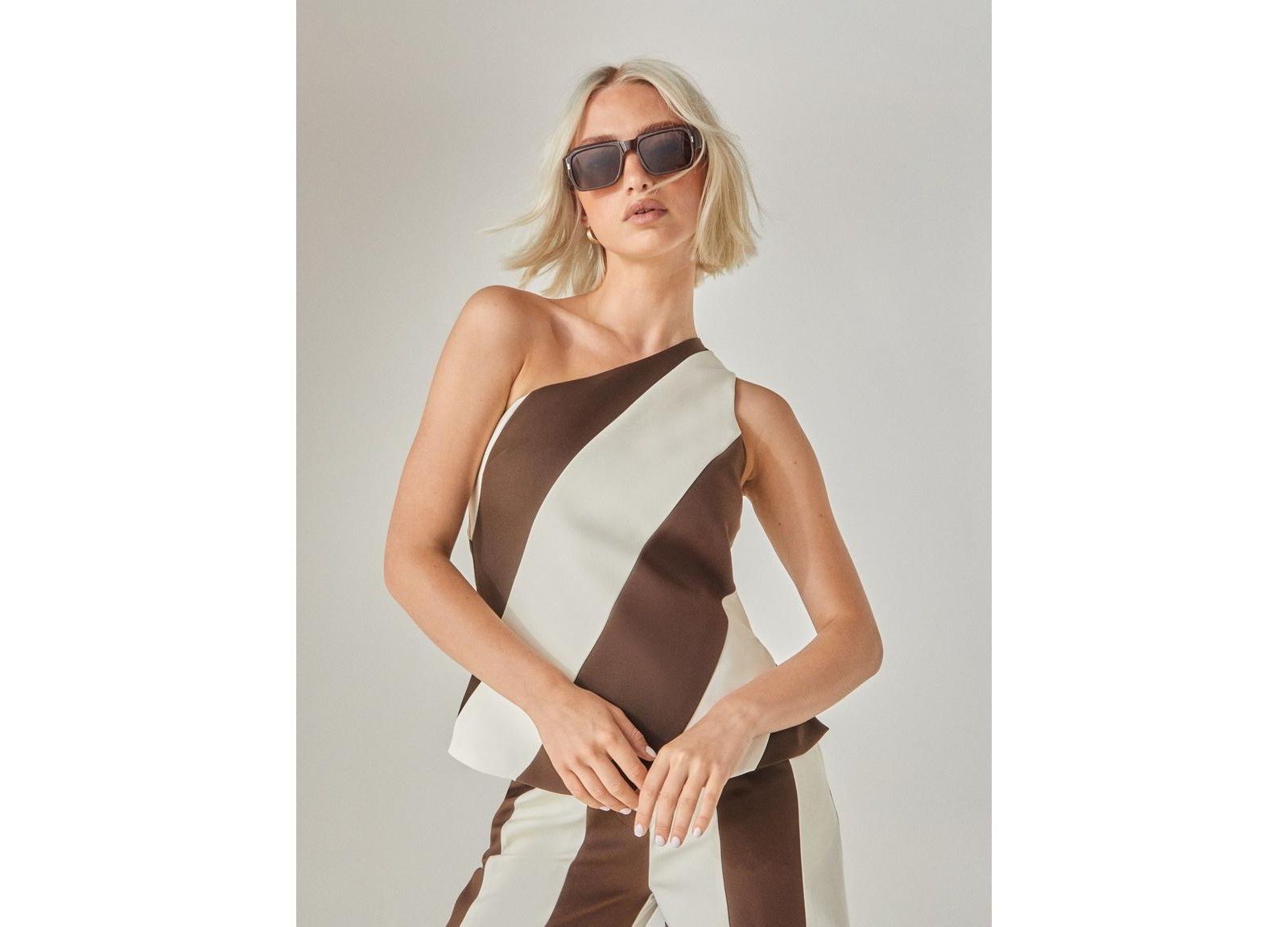 Женский топ Nasty Gal Stripe Tailored One Shoulder