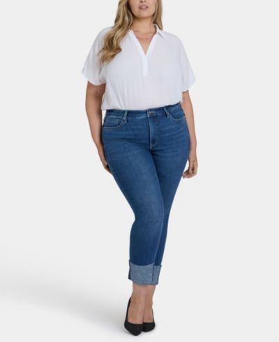 Джинсы NYDJ Plus Size Sheri Slim Ankle Rhinestone Cuff Jeans