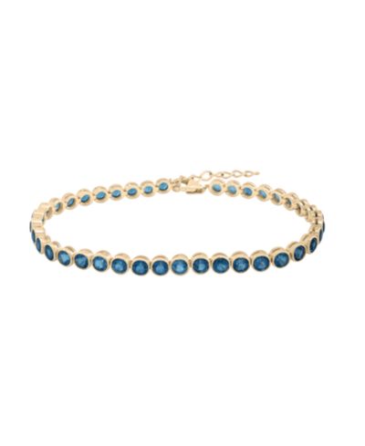 Macy's London Blue Topaz (5-1/20 ct. t.w.) Bezel Link Bracelet in 14k Yellow Gold