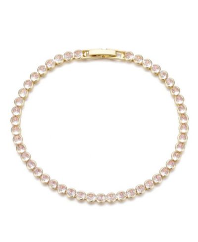 ADORNIA Gold Plated Crystal Bezeled Tennis Bracelet