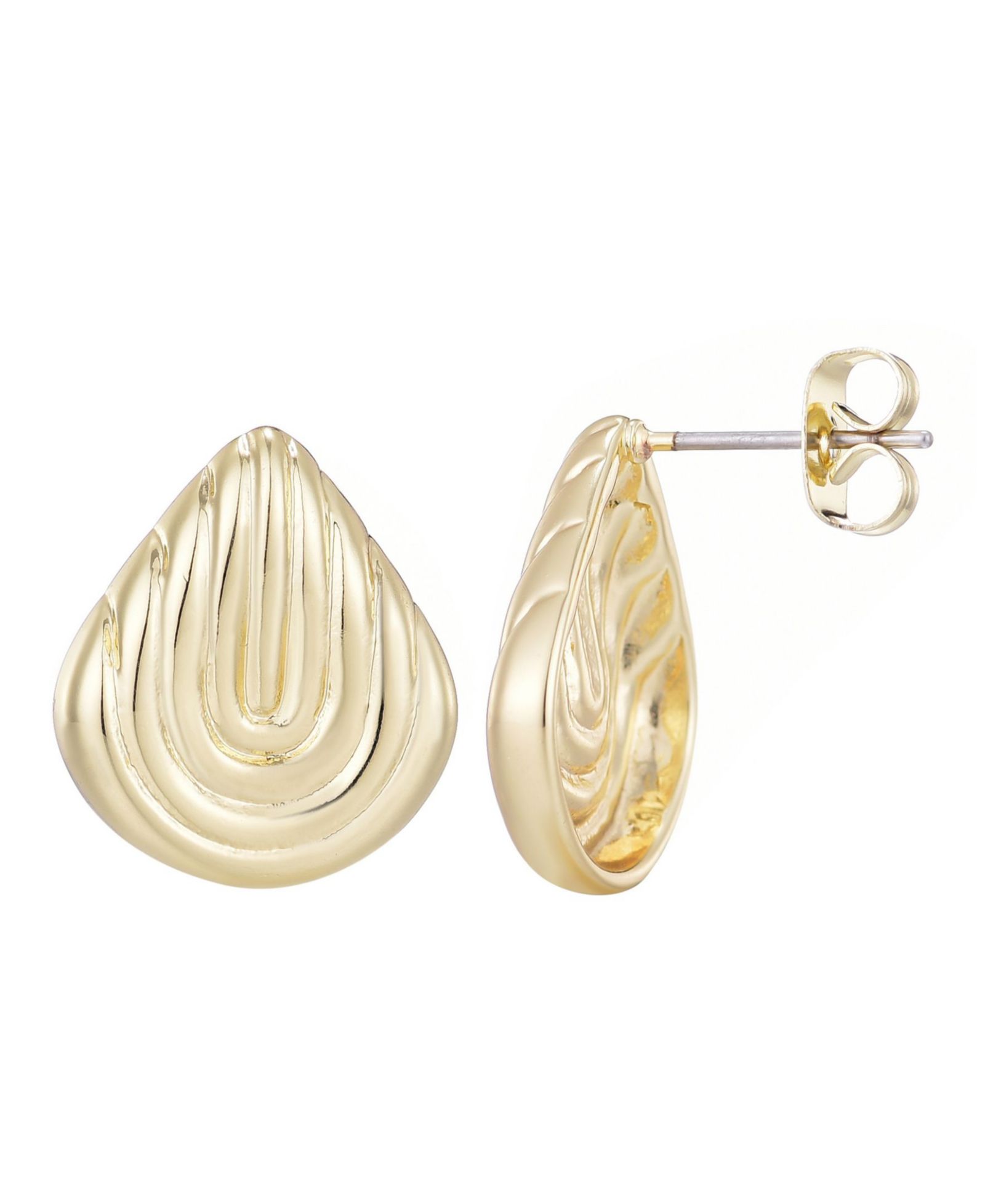 ADORNIA Gold Plated Deco Stud Earrings
