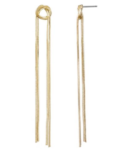 ADORNIA Gold Plated Slinky Rope Chain Sweeper Earrings