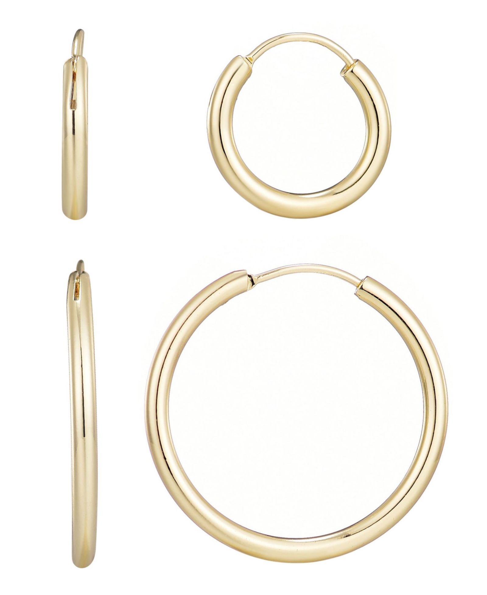 Набор сережек ADORNIA Gold Plated Endless Hoop