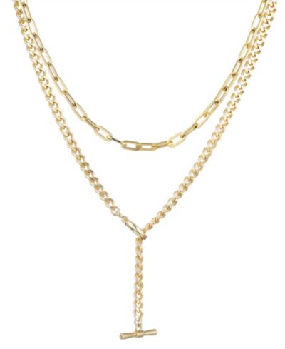 Набор из двух колье ADORNIA Gold Toggle and Paperclip