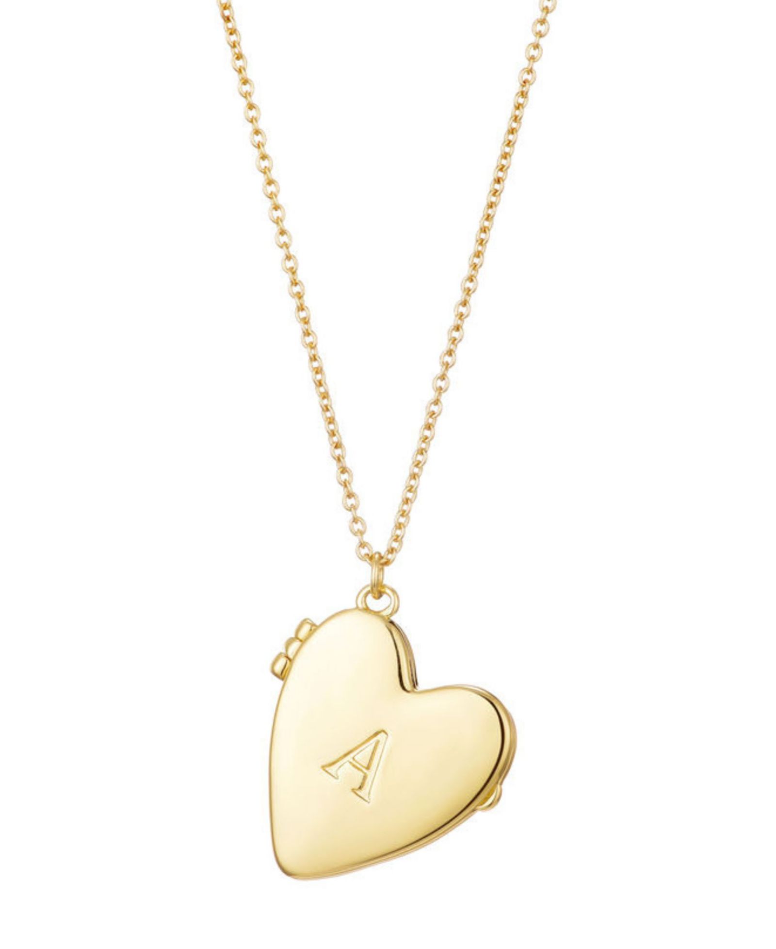 ADORNIA Gold Initial Heart Locket Necklace