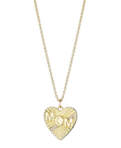 ADORNIA Ожерелье MOM с кулоном Cubic Zirconia Fluted Heart